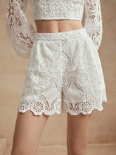 Anewsta Women's Solid Color Simple Daily Casual Lace Shorts